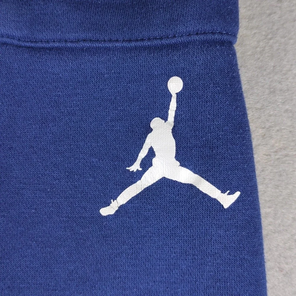 Nike Jordan Messy Room Jogger Pants Boys Small Blue Fleece Sweatpants Embossed